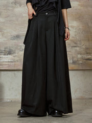 High-Waisted Wide-Leg Trousers – Flowy Palazzo Style in Black, Brown & Cream-SimpleModerne