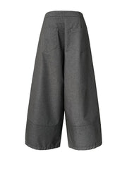 Architectural Wide-Leg Wrap Trousers – Modern Minimalist Design in Grey or Blue-SimpleModerne