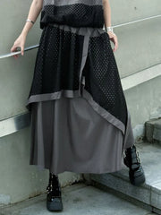 Mesh Me Up Asymmetric Skirt – Dark Industrial Layers-SimpleModerne