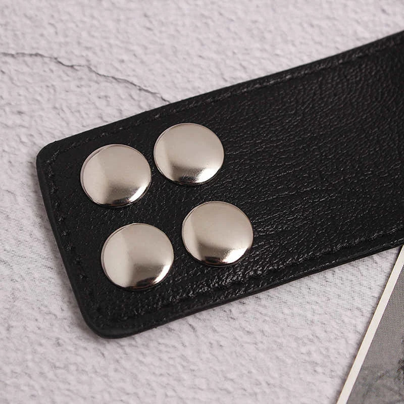 Casual Minimal Goth Soft Vegan Leather Arm Bracelet-SimpleModerne