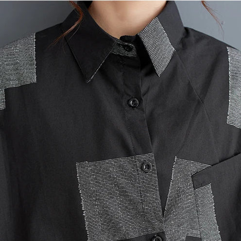 Urban Patchwork Two-Piece Set – Asymmetric Shirt & Wide Capri Pants-SimpleModerne