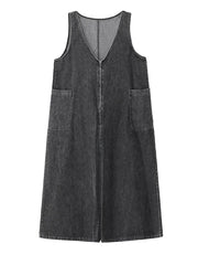 Urban Edge | Black Washed Denim Overalls with Oversized Pockets-SimpleModerne