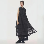 Layered Mesh Sleeveless Shirt-Dress – Available in White, Mint Green, and Black