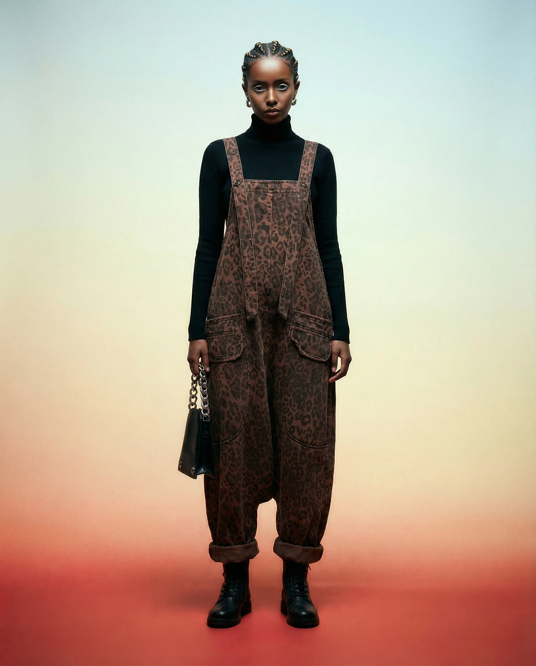 Bold and Elegant Leopard Print Jumpsuit with Relaxed Fit-SimpleModerne