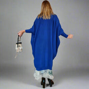 Urban Meets Urban Laisvalaikio Nuotaka Oversize Fit Blue Sweater-SimpleModerne