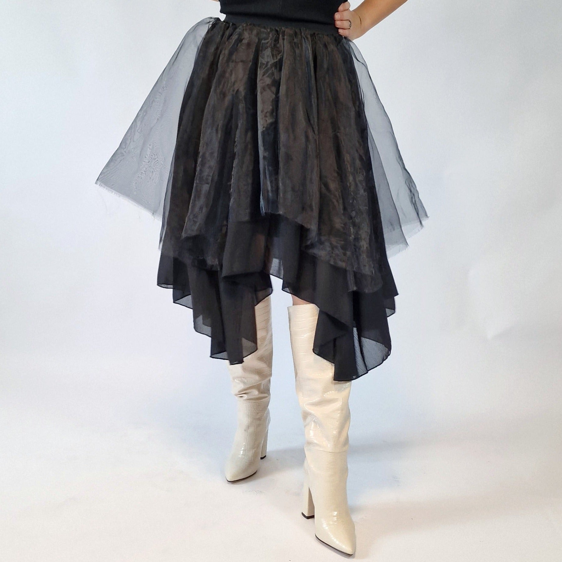 Casual Minimal Goth Tulle Skirt-SimpleModerne