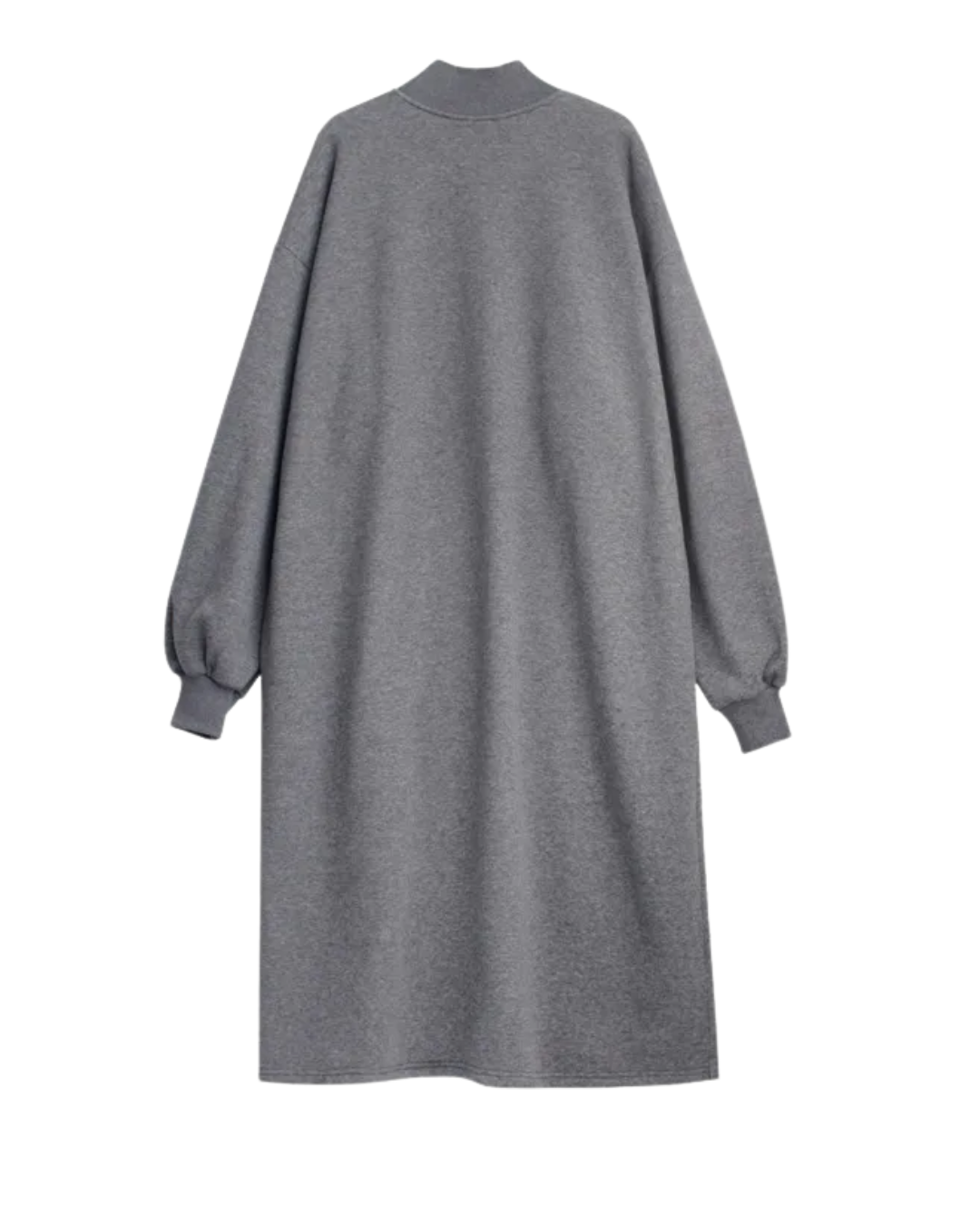 Grey Oversized Longline Pullover | One-Side Split Sweatshirt