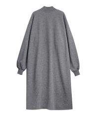 Grey Oversized Longline Pullover | One-Side Split Sweatshirt