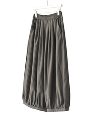 Olive Pinstripe Balloon Trousers | Relaxed Wide Leg