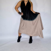 Casual Minimal Goth Irregular design Linen /Cotton Dress-SimpleModerne