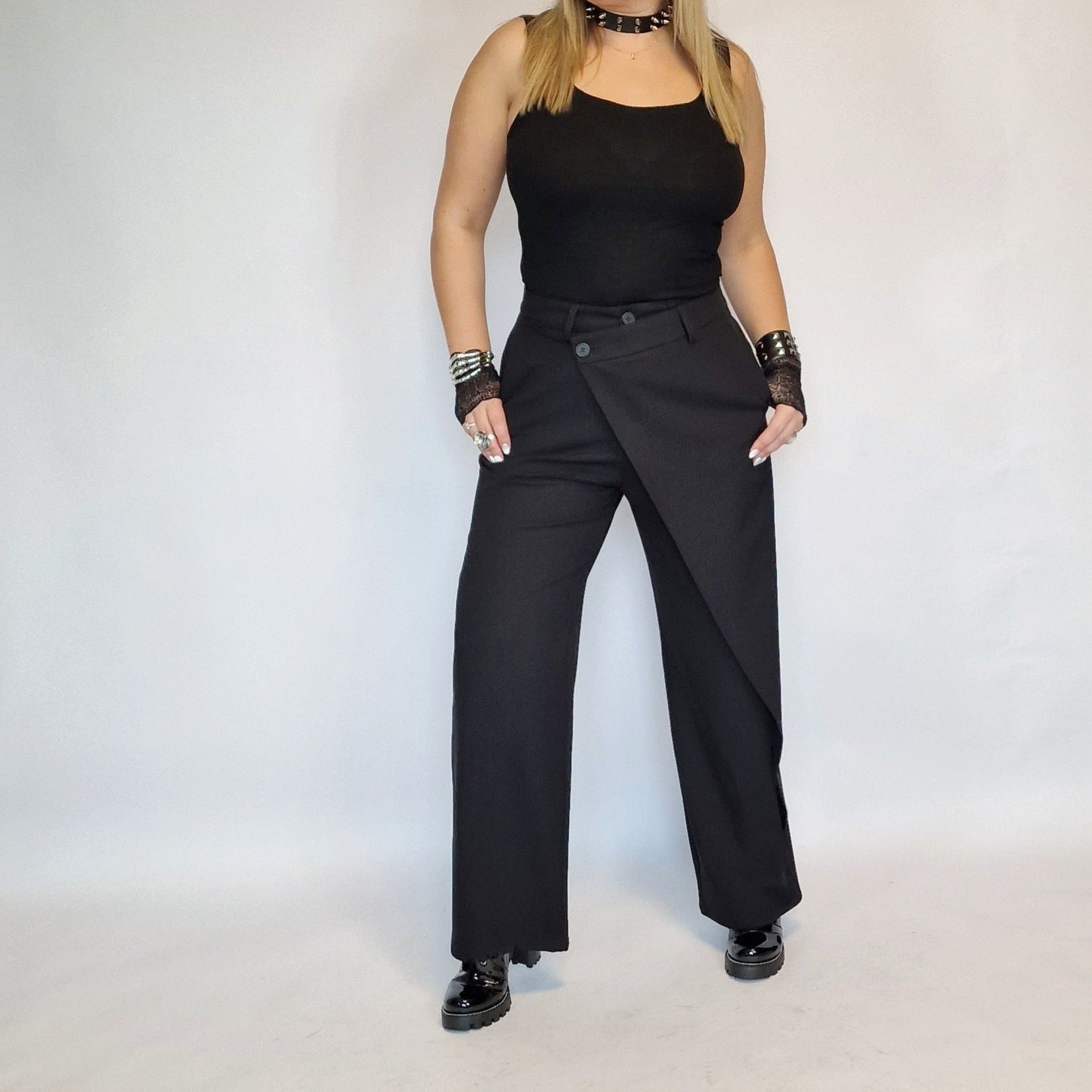 Jazz Up Irregular Design Maxi Length Overlay Pants-SimpleModerne