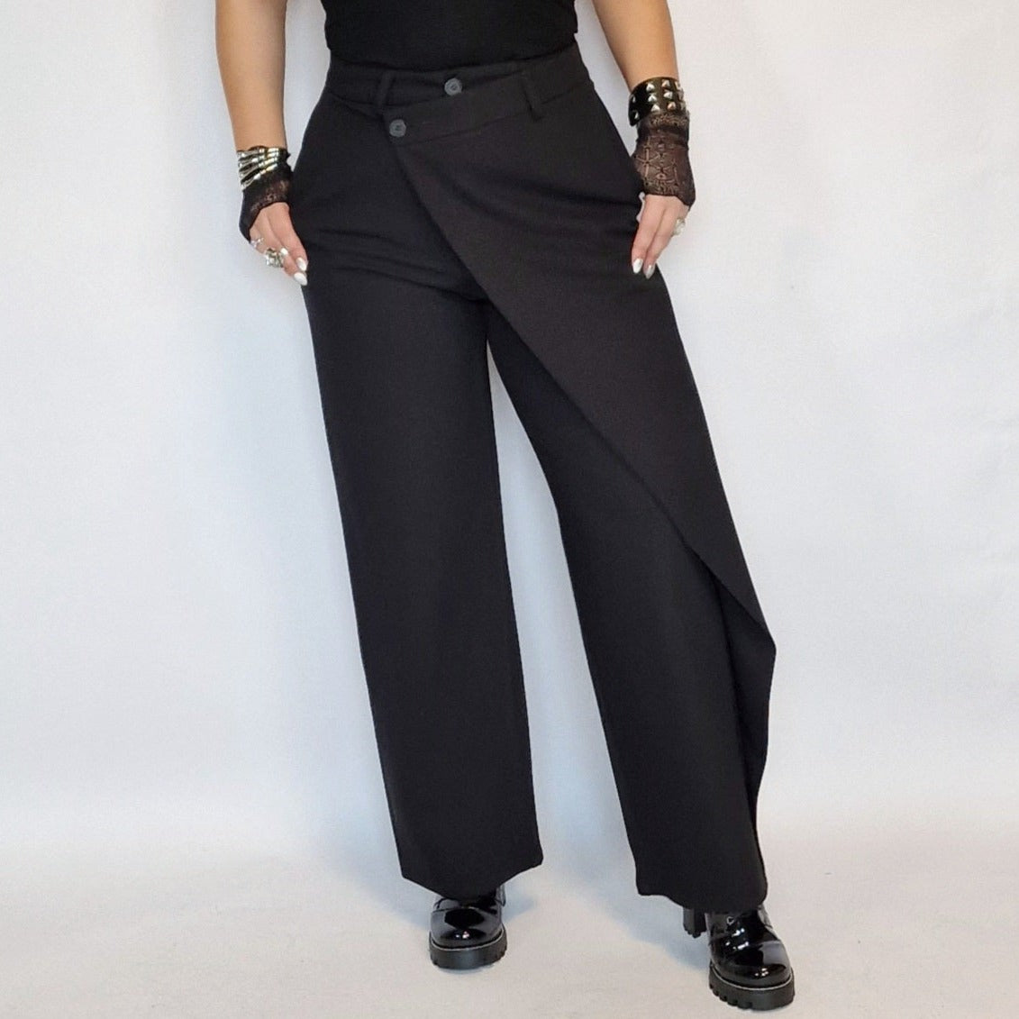 Jazz Up Irregular Design Maxi Length Overlay Pants-SimpleModerne