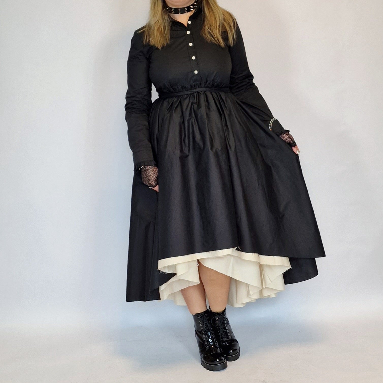 Casual Minimal Goth Puffy Irregular Design Dress-SimpleModerne
