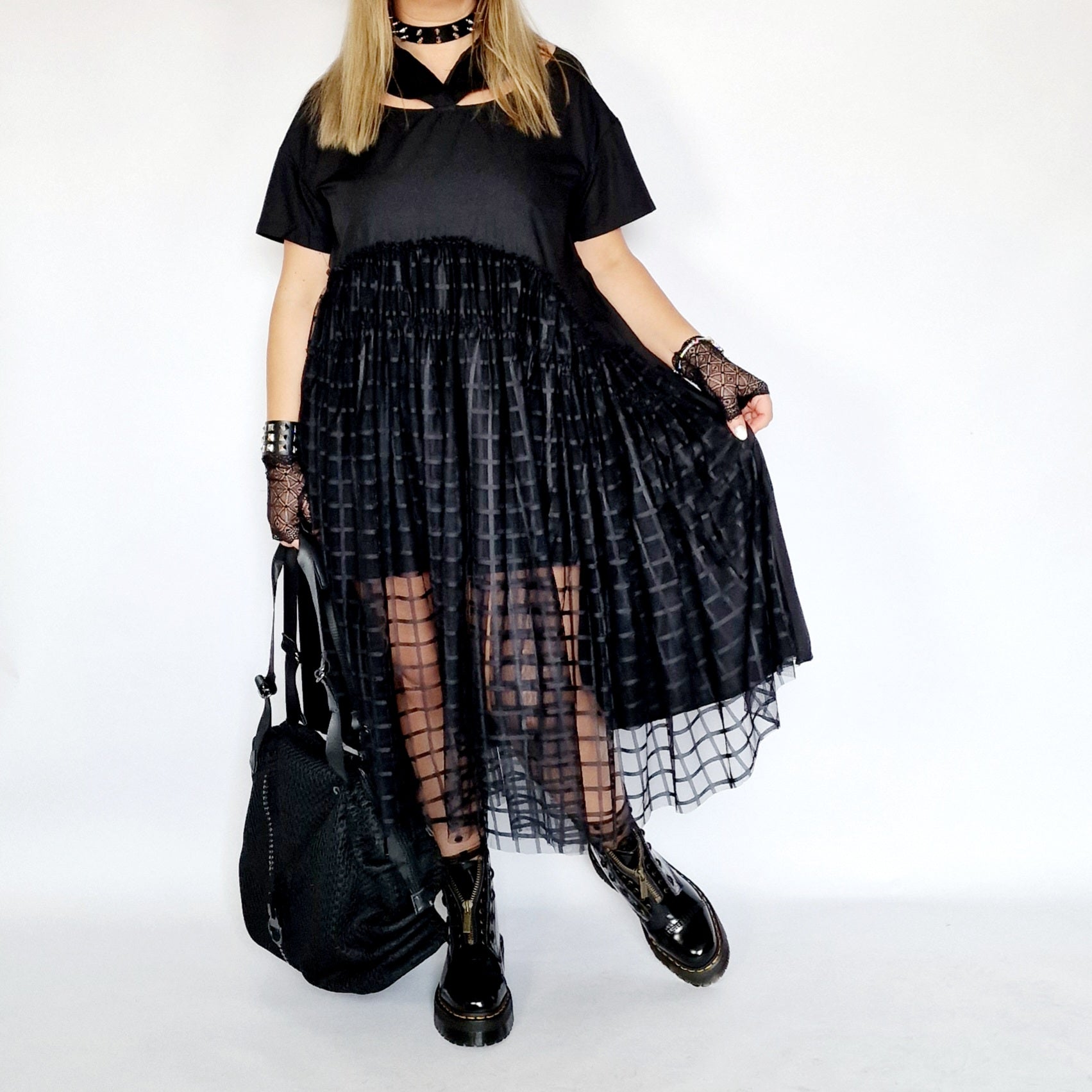 Jazz Up Irregular Design Classical Black Shirt Dress-SimpleModerne