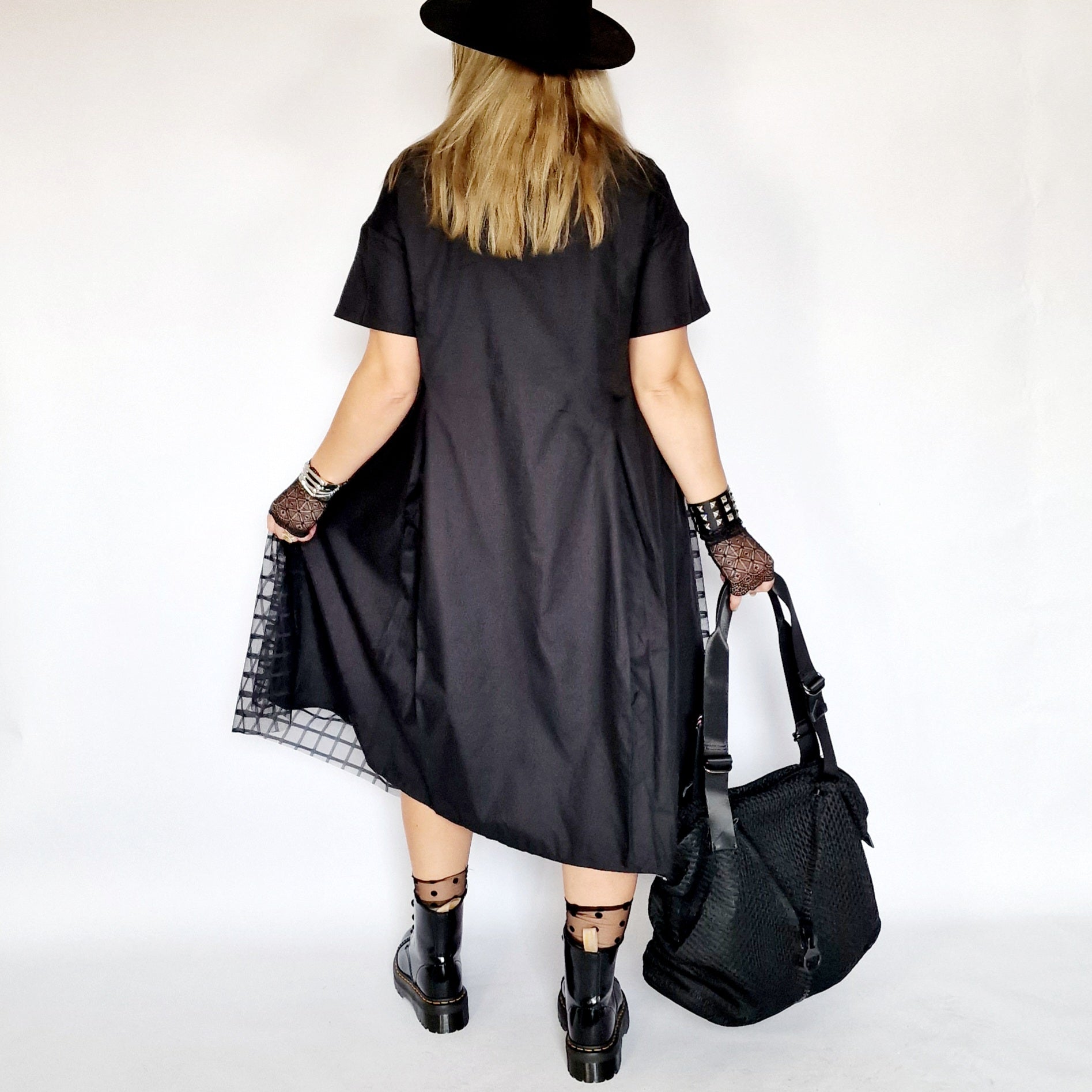 Jazz Up Irregular Design Classical Black Shirt Dress-SimpleModerne
