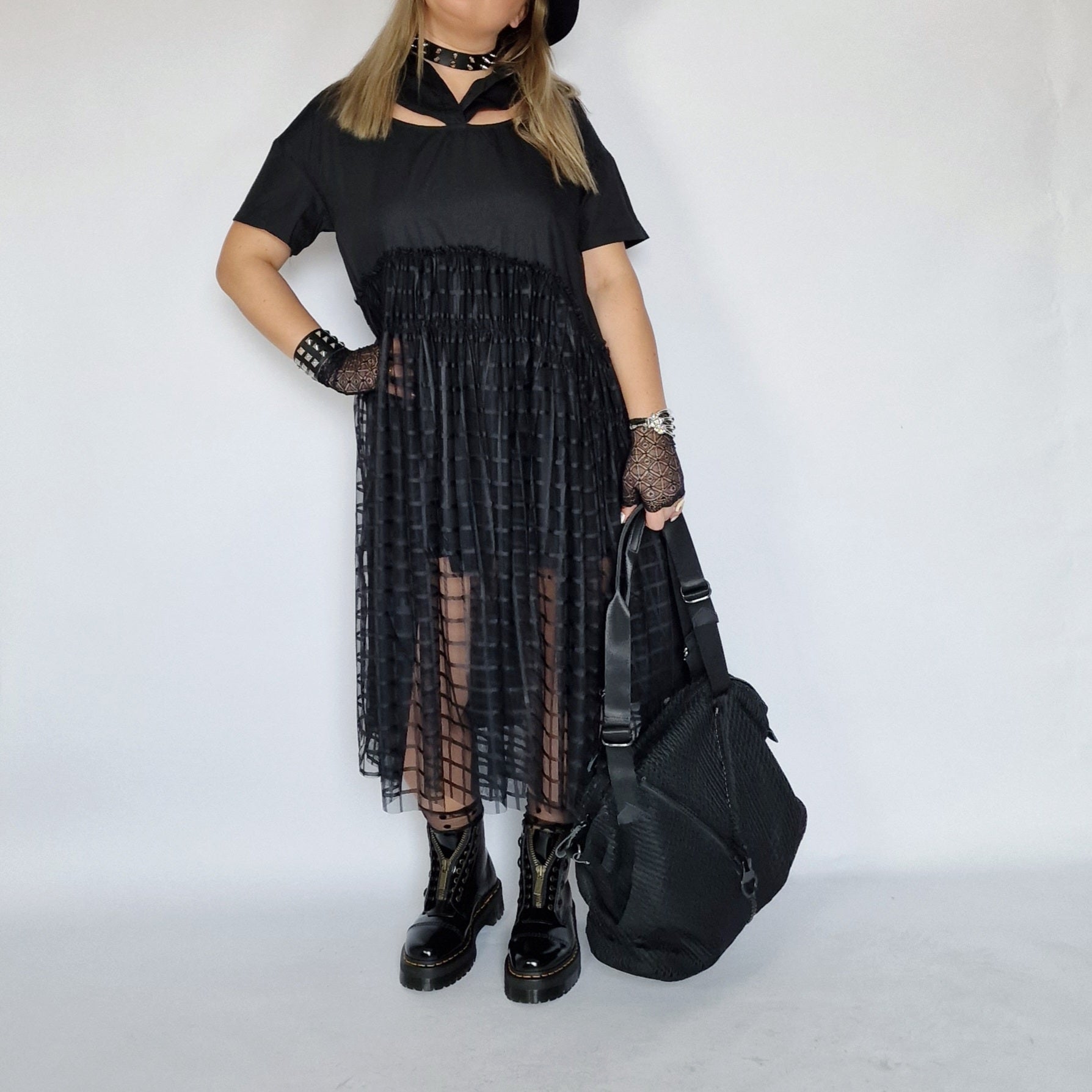 Jazz Up Irregular Design Classical Black Shirt Dress-SimpleModerne