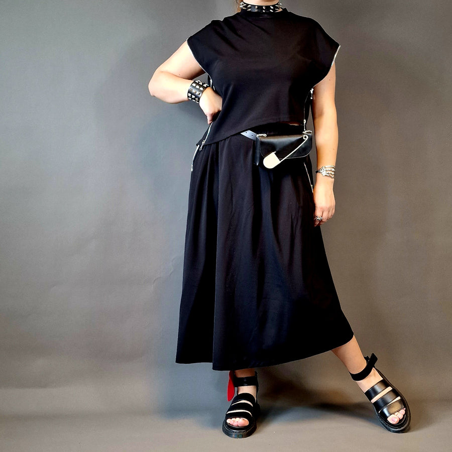 Zip It Irregular Design Skirt-SimpleModerne