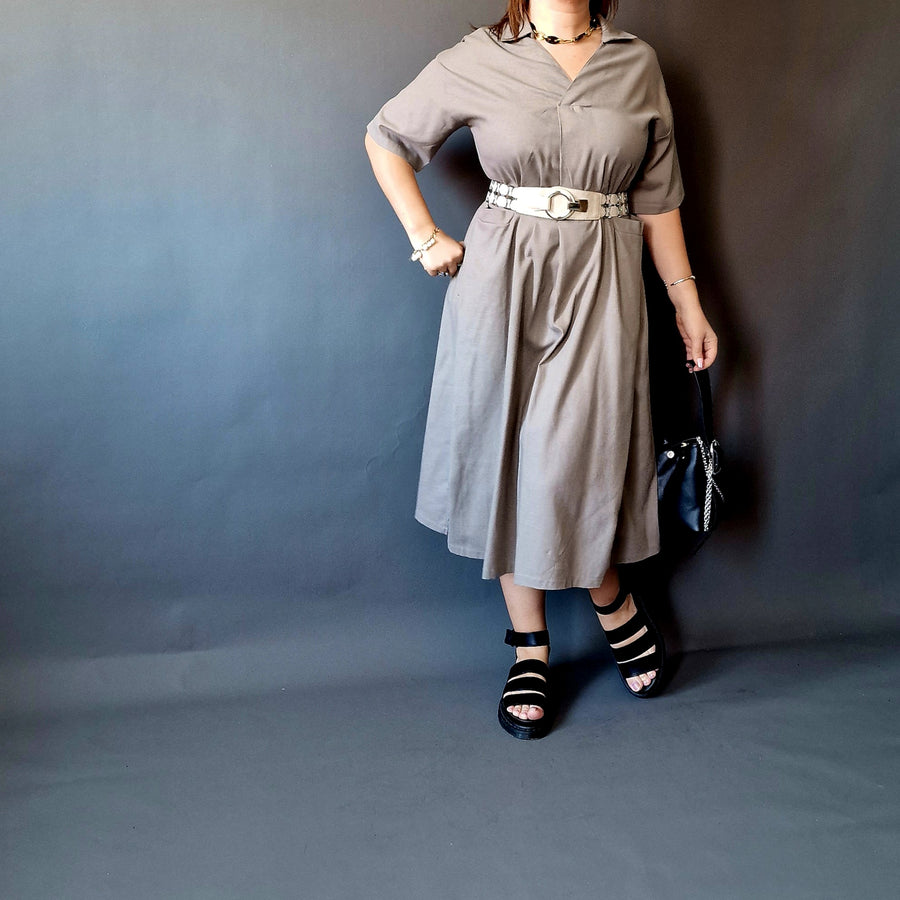 Californian Gypsy Belted Linen Dress-SimpleModerne