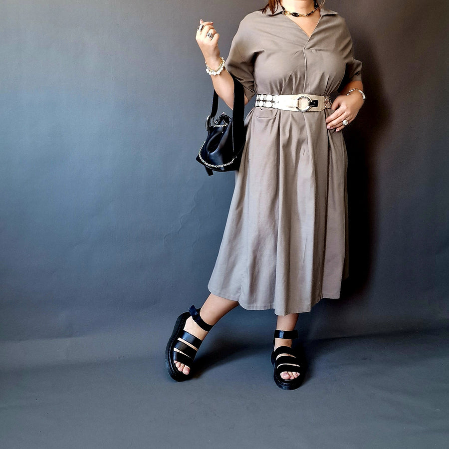 Californian Gypsy Belted Linen Dress-SimpleModerne