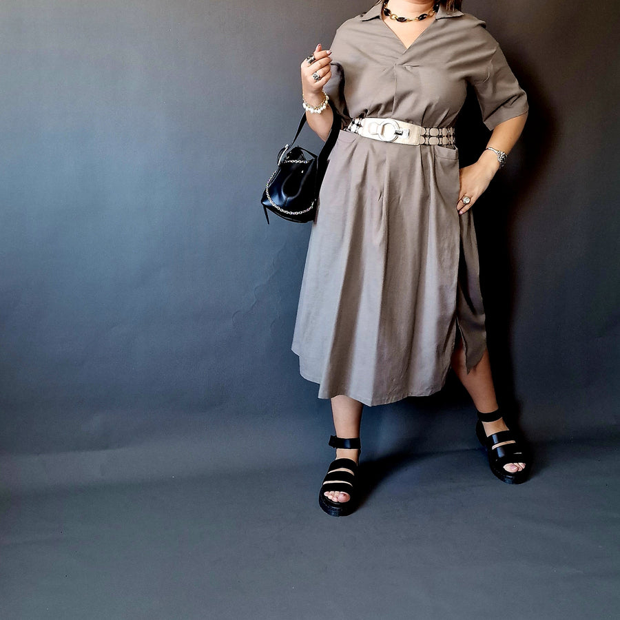 Californian Gypsy Belted Linen Dress-SimpleModerne