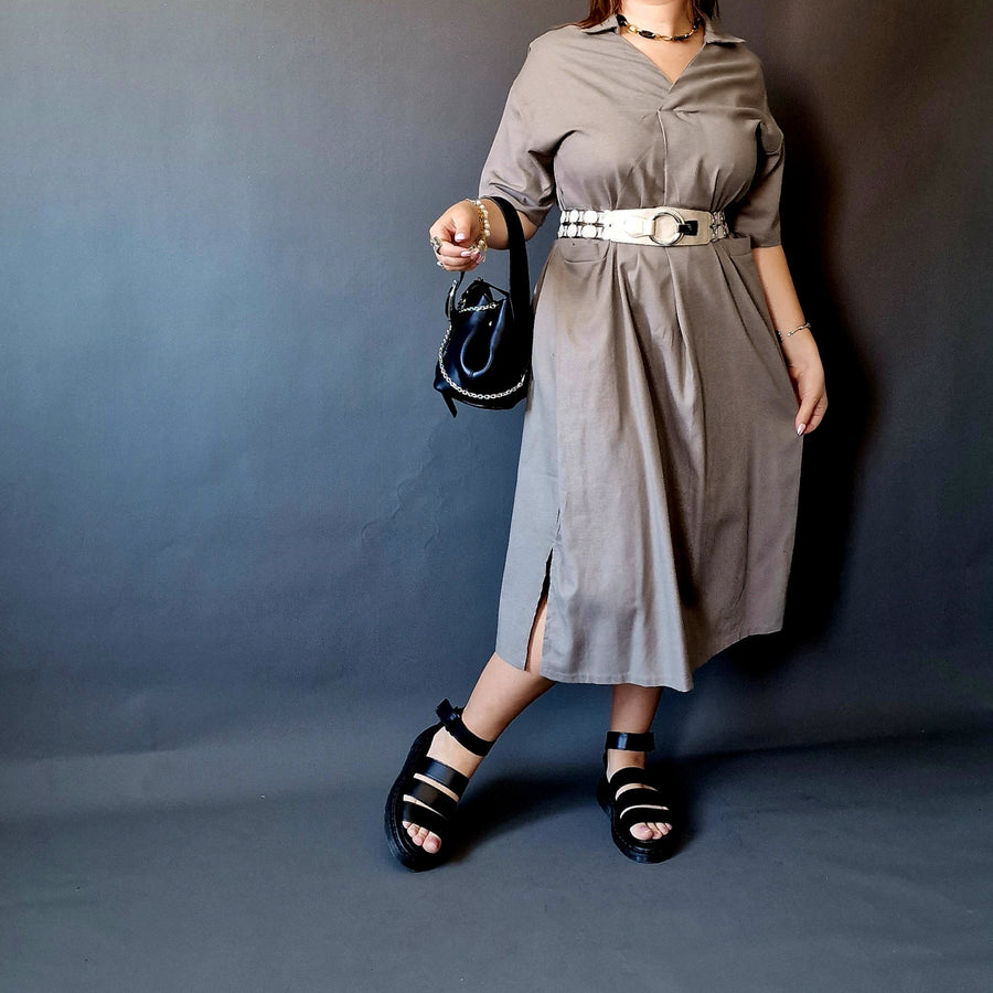 Californian Gypsy Belted Linen Dress-SimpleModerne