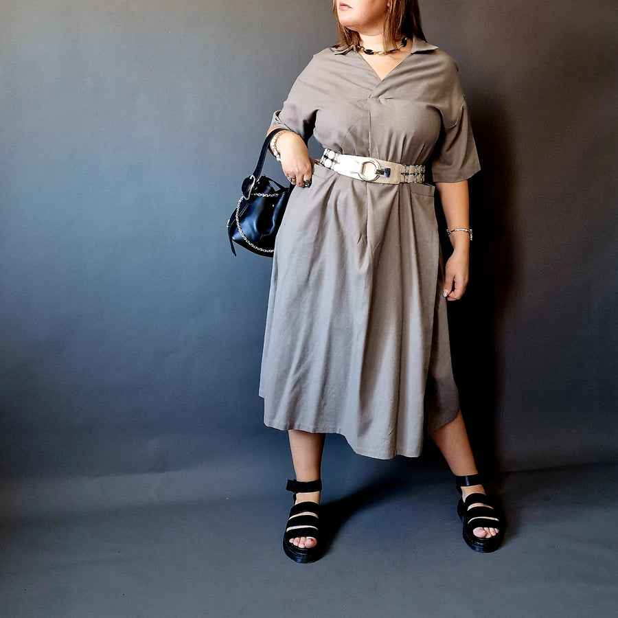 Californian Gypsy Belted Linen Dress-SimpleModerne