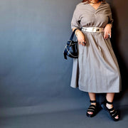 Californian Gypsy Belted Linen Dress-SimpleModerne
