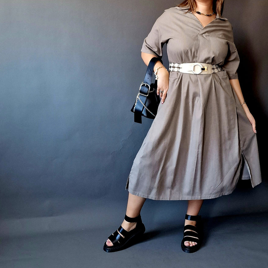 Californian Gypsy Belted Linen Dress-SimpleModerne