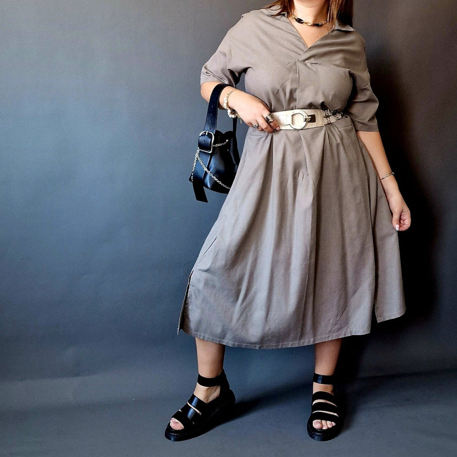 Californian Gypsy Belted Linen Dress-SimpleModerne