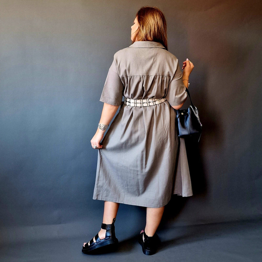 Californian Gypsy Belted Linen Dress-SimpleModerne