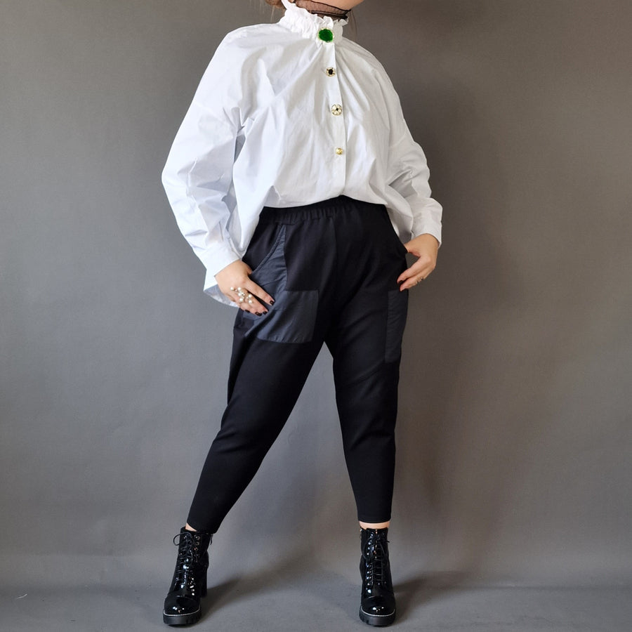 Jazz Up Trendy Button Closure White Blouse-SimpleModerne
