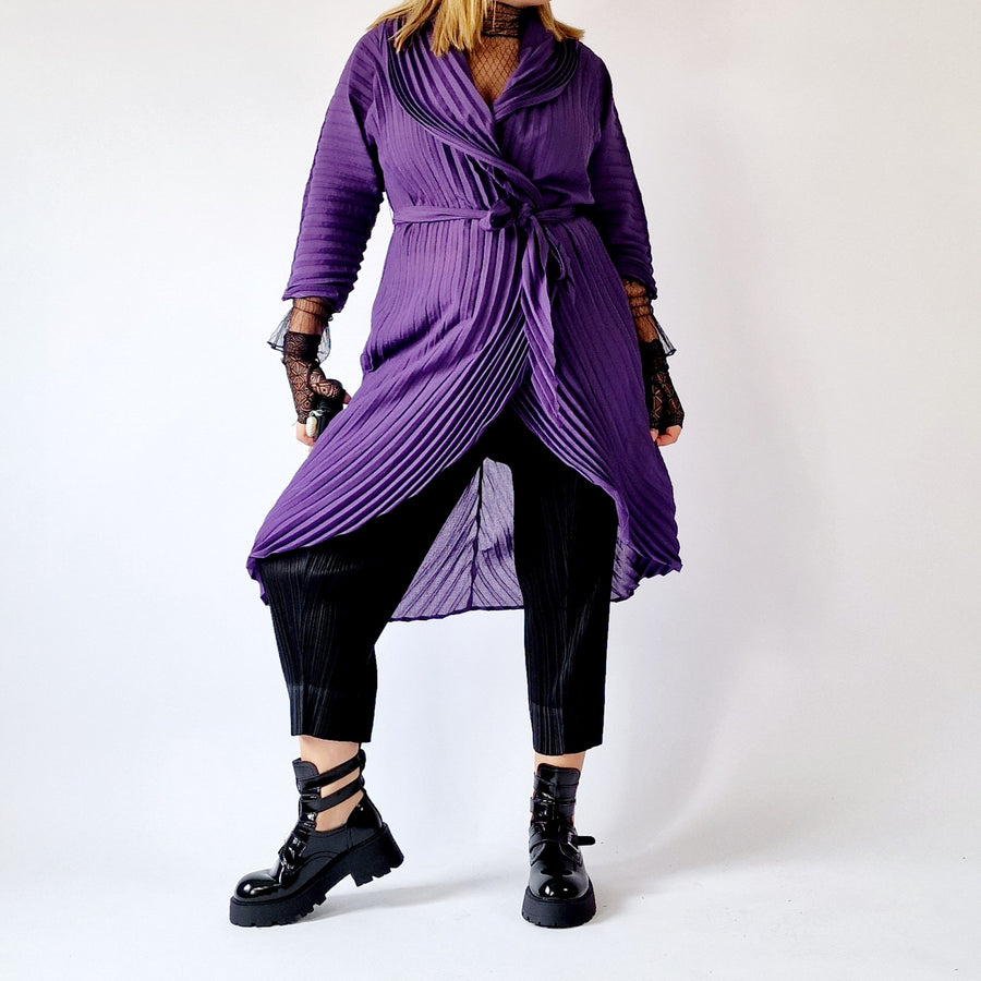 Simple Moderne Purple Pleated Design Kimono-SimpleModerne