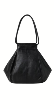 Oversized Genuine Leather Tote Bag – Funky Zip Detail & Round Handles