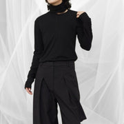 Casual Minimal Goth Cut Out Neckline Sweater-SimpleModerne