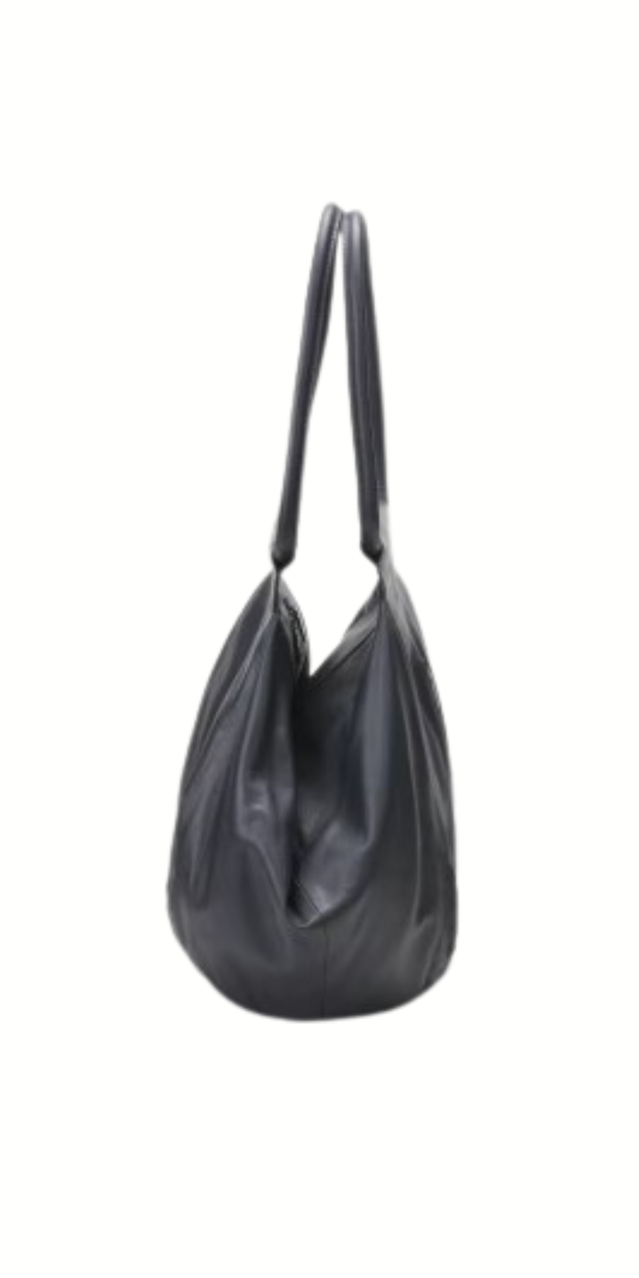 Oversized Genuine Leather Tote Bag – Funky Zip Detail & Round Handles