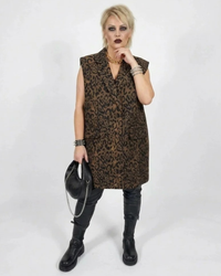 Jazz Up Leopard Print Oversized Fit Vest-SimpleModerne
