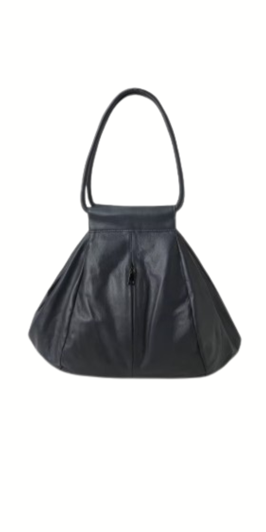 Oversized Genuine Leather Tote Bag – Funky Zip Detail & Round Handles