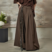 High-Waisted Wide-Leg Trousers – Flowy Palazzo Style in Black, Brown & Cream