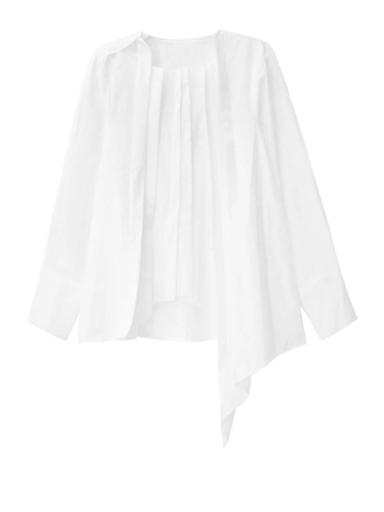 Asymmetric Pleated Blouse-SimpleModerne
