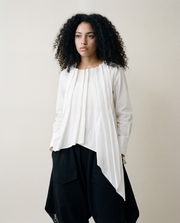 Asymmetric Pleated Blouse-SimpleModerne