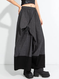 Asymmetric Wide-Leg Trousers — Dark Gray-SimpleModerne