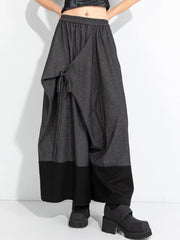 Asymmetric Wide-Leg Trousers — Dark Gray-SimpleModerne