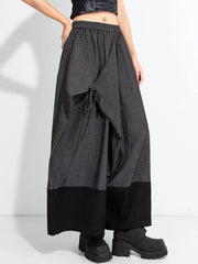 Asymmetric Wide-Leg Trousers — Dark Gray-SimpleModerne