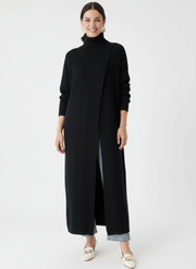 Asymmetrical Split Turtleneck Pullover - Oversized Fit, Cozy Winter Essential-SimpleModerne