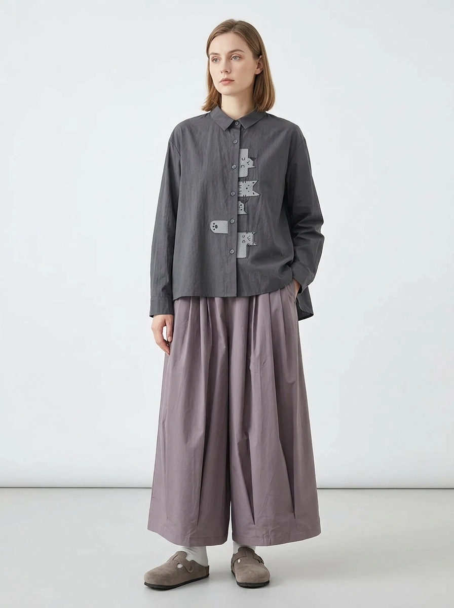 Balloon Volume Trousers – Dusty Plum-SimpleModerne