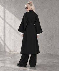 Casual Minimal Goth Irregular Design Trench Coat-SimpleModerne