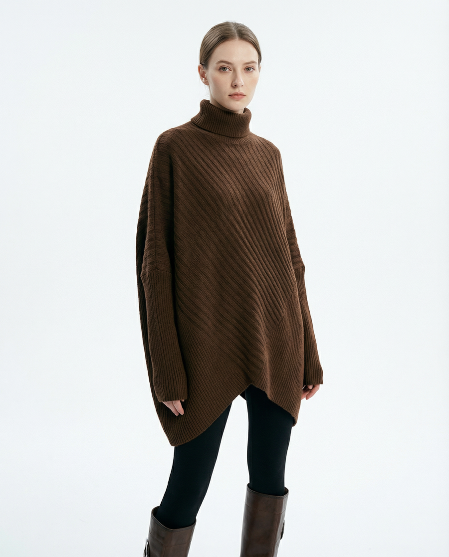 Batwing Turtleneck Knit Sweater-SimpleModerne