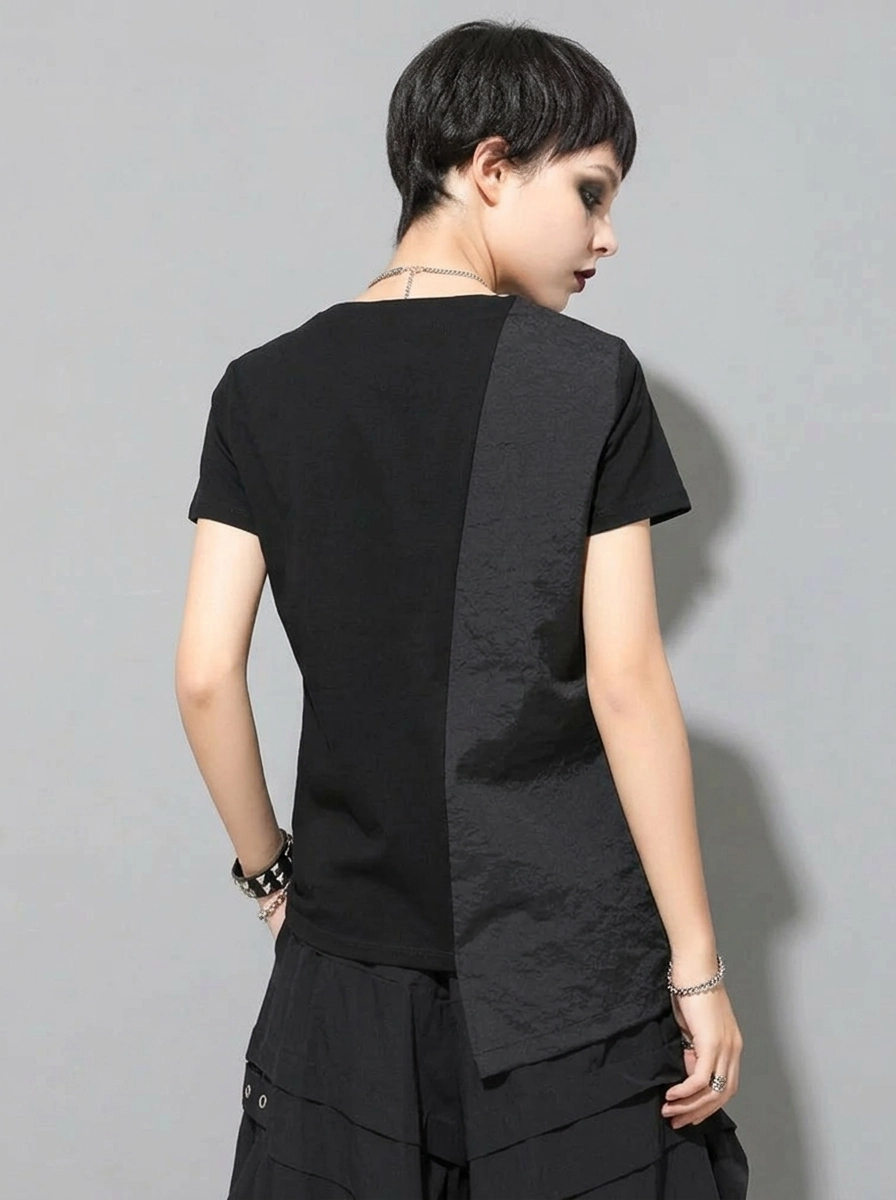 Casual Edge Asymmetrical Wrap T-Shirt-SimpleModerne