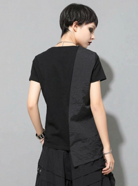 Casual Edge Asymmetrical Wrap T-Shirt-SimpleModerne