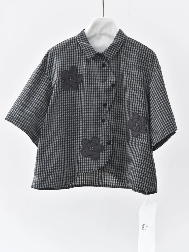Casual Minimal Goth Check Shirt-SimpleModerne